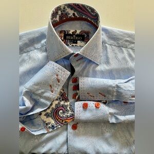 Bertigo - all cotton Jacquard pattern dress shirt Size Medium